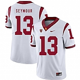 USC Trojans 13 Kevon Seymour White College Football Jersey Dzhi,baseball caps,new era cap wholesale,wholesale hats